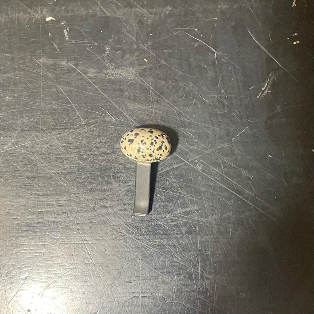 Speckled Stone and Metal Keychain
